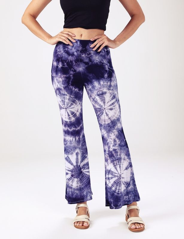 Tie Dye Leggings - Navy-White