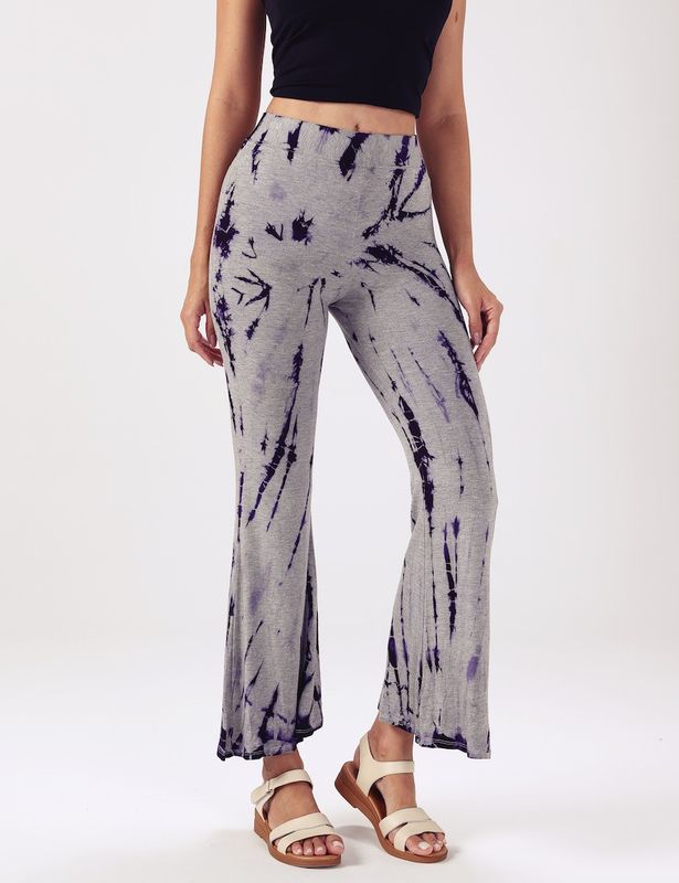 Tie Dye Leggings - Grey-Purple