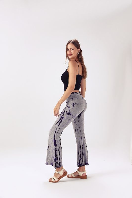 Tie Dye Leggings - Grey-Purple