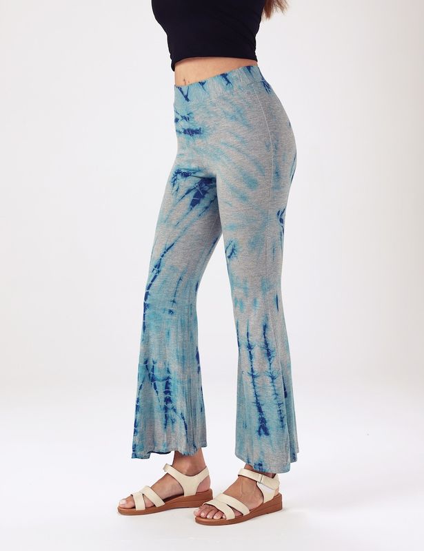Tie Dye Leggings - Grey-Turquoise