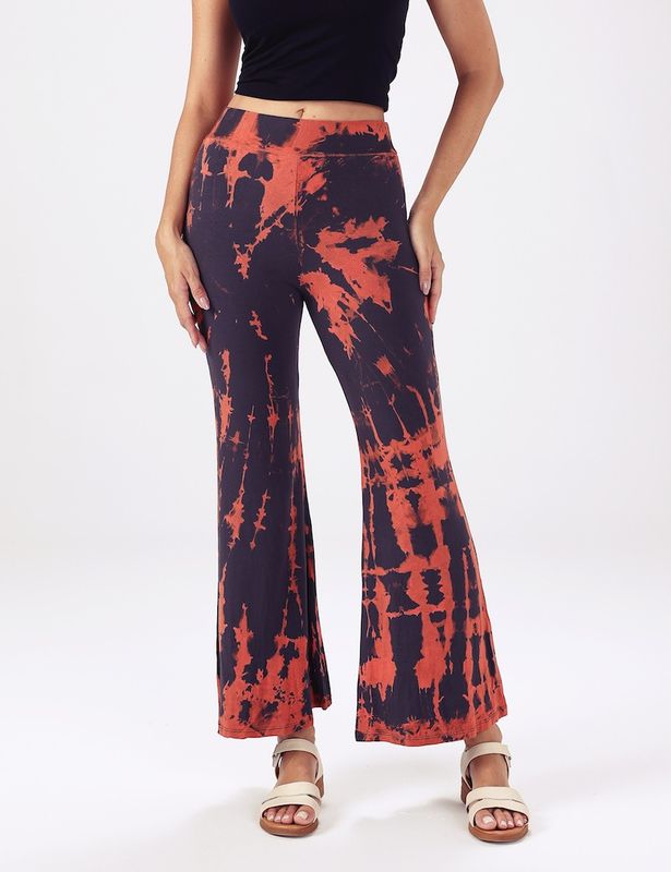 Tie Dye Leggings - Navy-Orange
