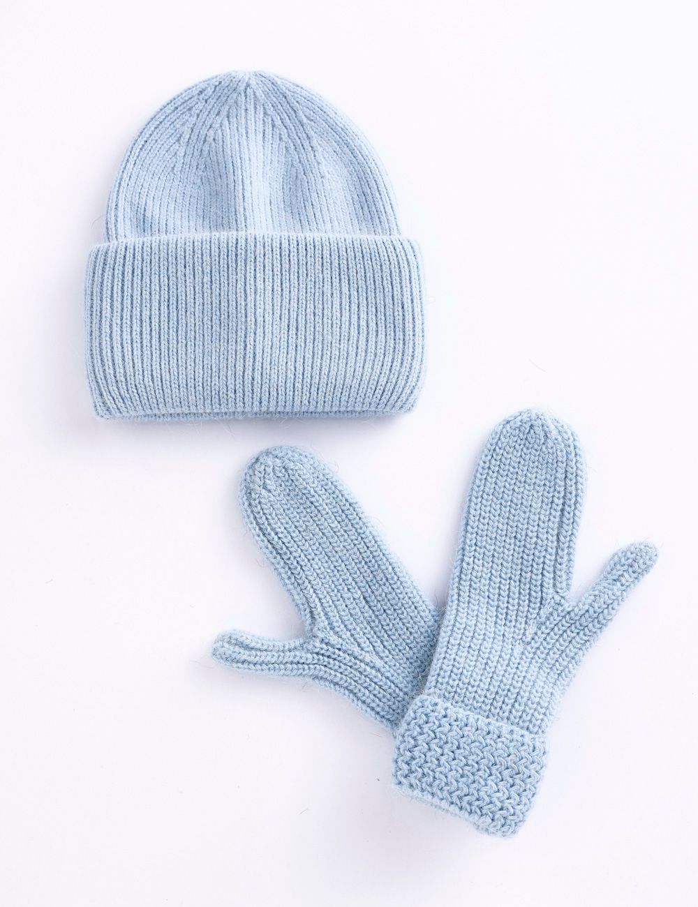 Hat Mitten Set -118 Baby Blue