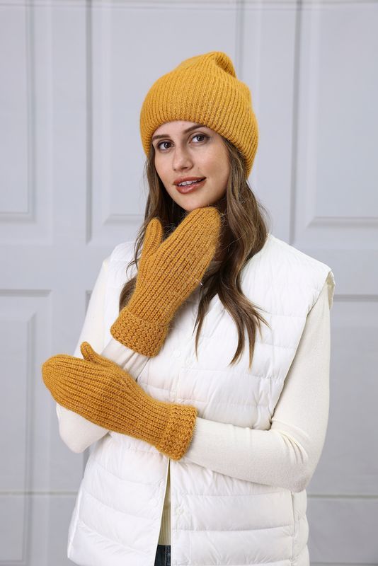 Hat Mitten Set -118 Yellow