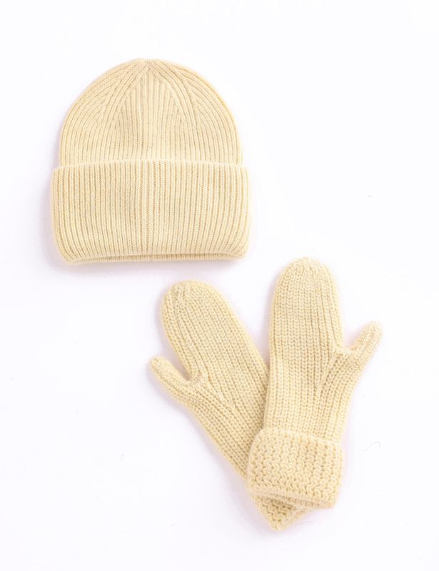 Hat Mitten Set -118 Creme