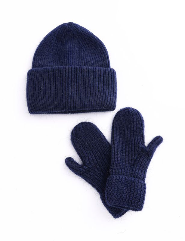 Hat Mitten Set -118 Navy