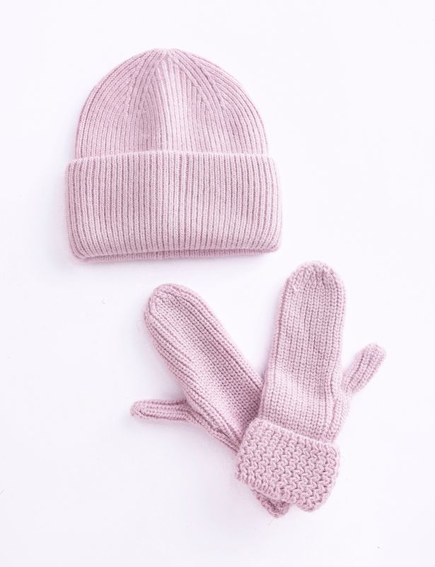 Hat Mitten Set -118 Pink