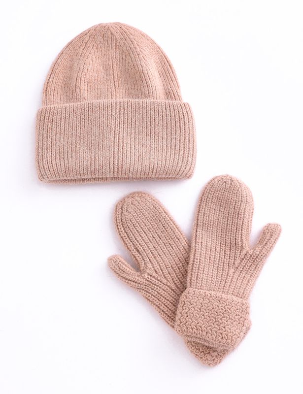 Hat Mitten Set -118 Peach