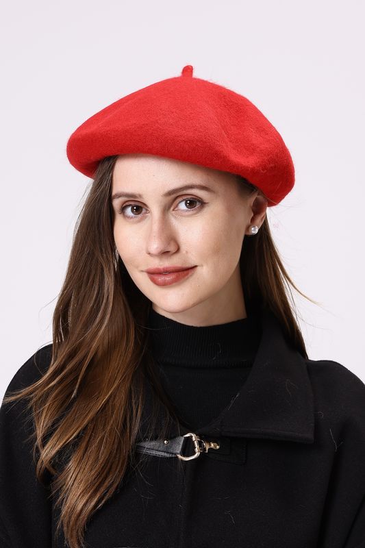 CAP058-Beret Red