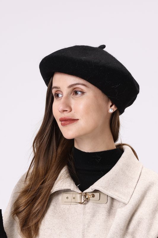 CAP058-Beret Black