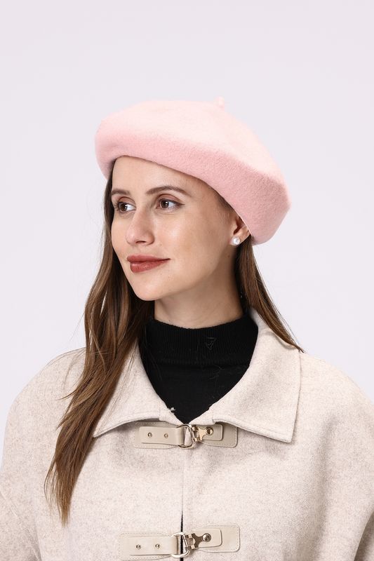 CAP058-Beret Pink