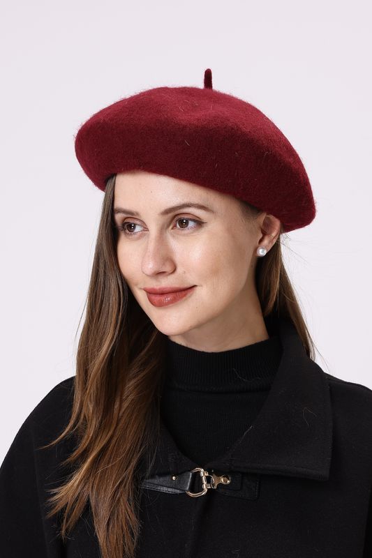 CAP058-Beret Burgundy