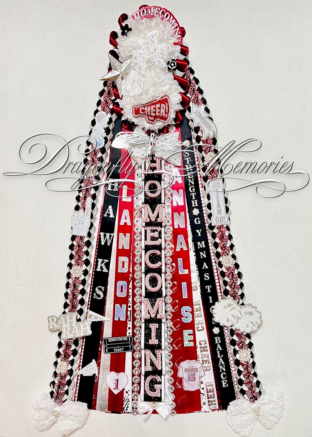 Fully Customizable Double Homecoming Mum Order Form - High School Freshman, Sophomore, Junior, Senior