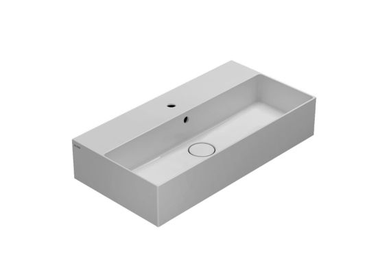 Aufsatz-/Wand-Waschtisch T-EDGE 71x37 cm, weiß, 1 Hahnloch mit Überlauf, BATAFORM/Ceraslide von Ceramica Globo