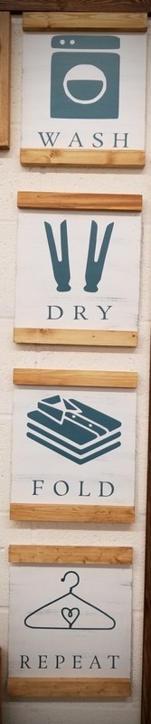 SET OF 4 SCROLL LAUNDRY SIGNS (4@ 10 x 12&quot; ea)-*