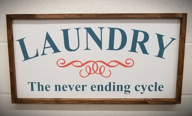 LAUNDRY...NEVER ENDING CYCLE (12 x 24&quot; )-L