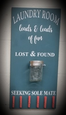 LAUNDRY....LOST CHANGE/SOCKS  (12 x 24&quot;)-P**