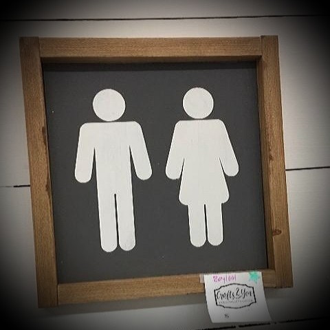 BOY / GIRL BATHROOM SIGN (8x 8&quot;)*