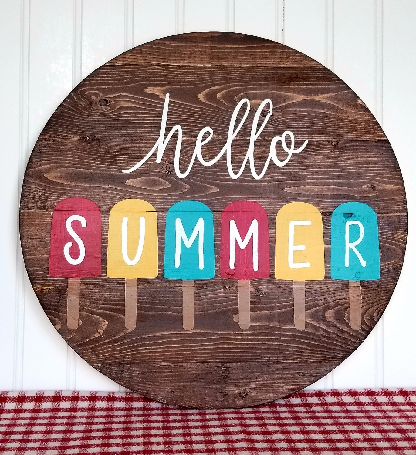 ROUND HELLO SUMMER POPSICLES  (15&quot;)-*