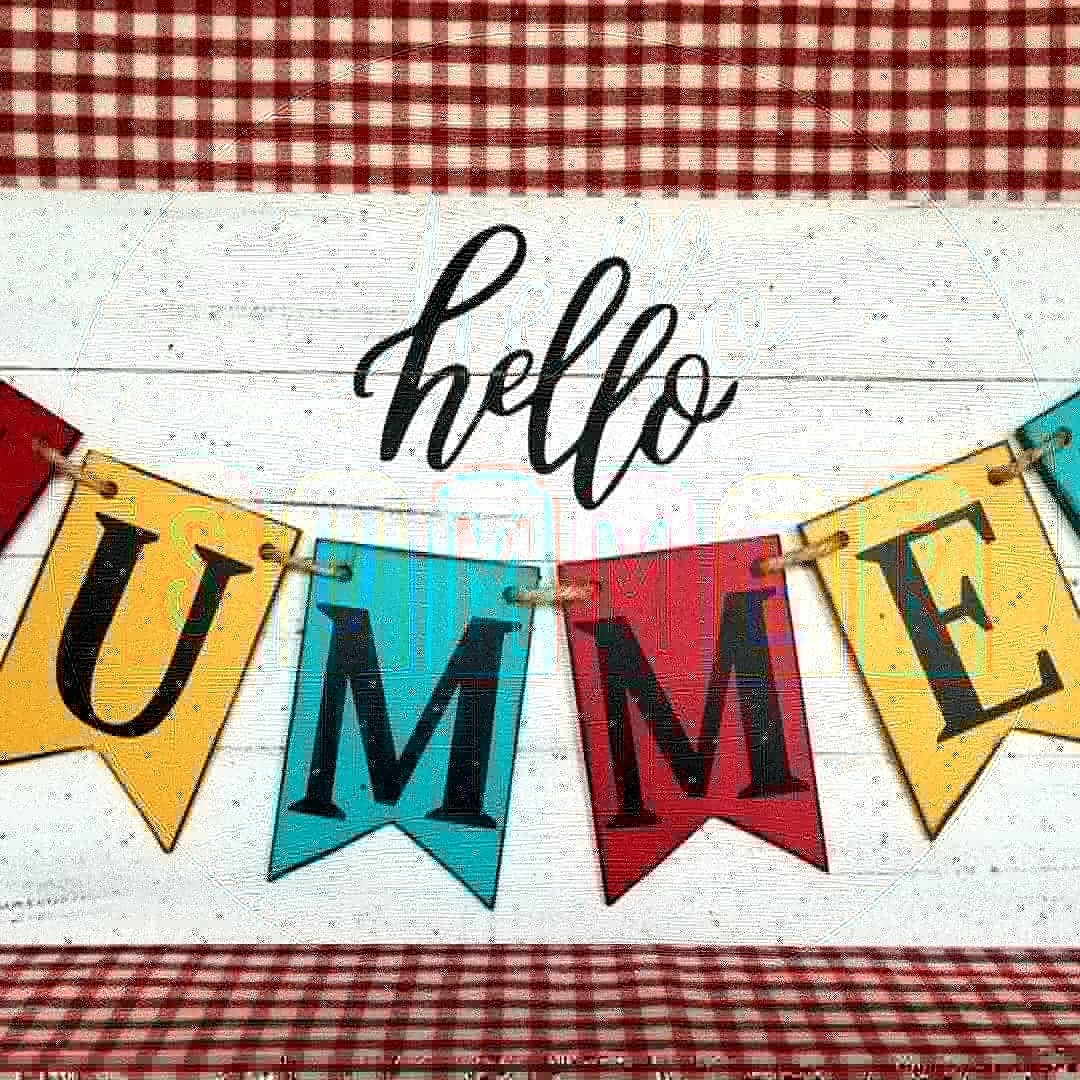 HELLO SUMMER WITH BANNER (12 x 24&quot;)-L**