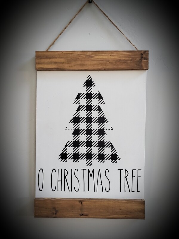 O CHRISTMAS TREE SCROLL SIGN ( 12 x 18&quot;)-P**