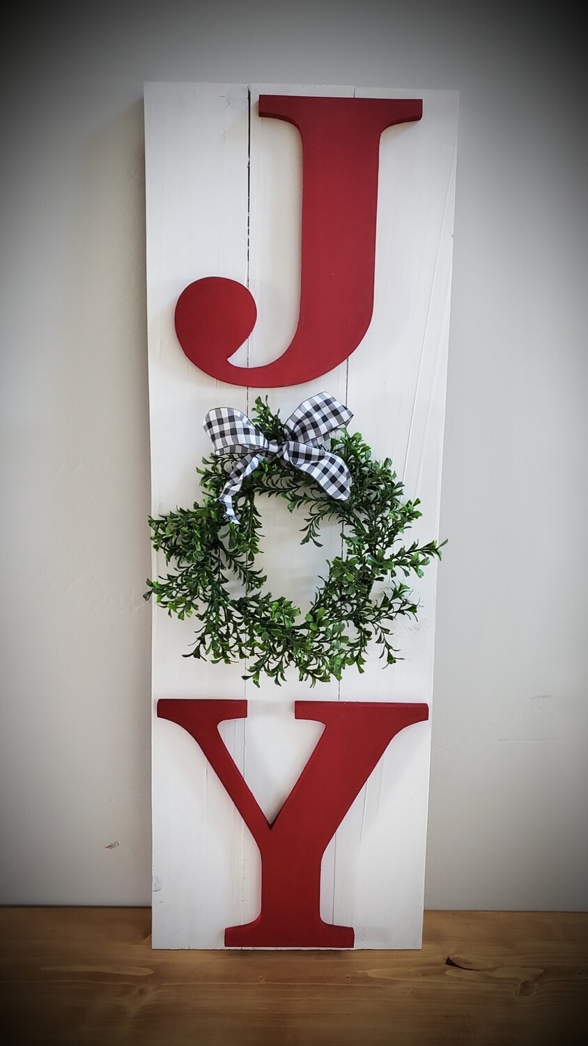 JOY WITH WREATH SIGN (12 x 36&quot;)-P**