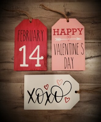 SET OF 3 VALENTINE&#39;S TAGS (3@ 5 x 7&quot; ea)-**