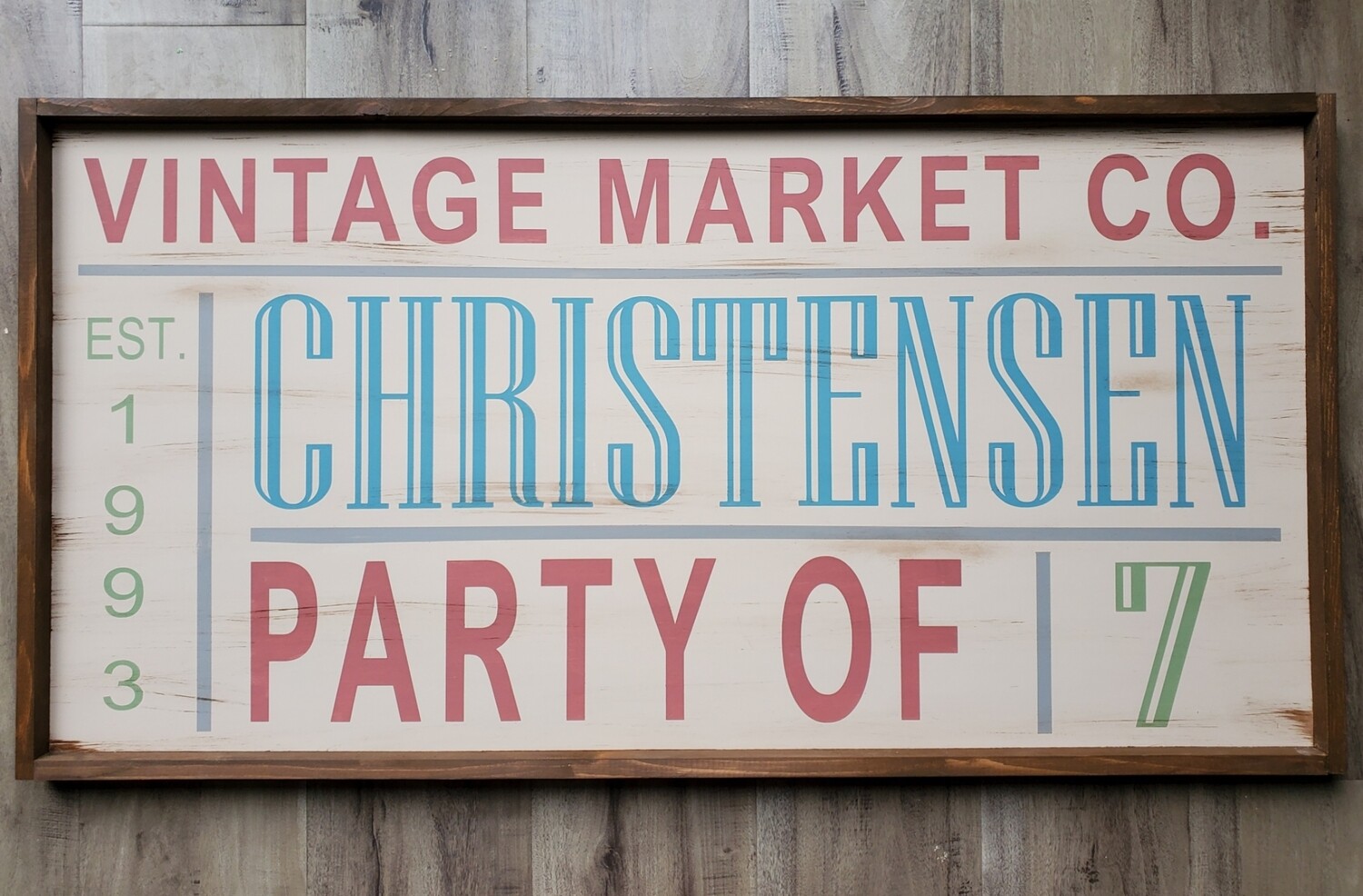 VINTAGE MARKET CUSTOM SIGN (18 x 36&quot;)-L