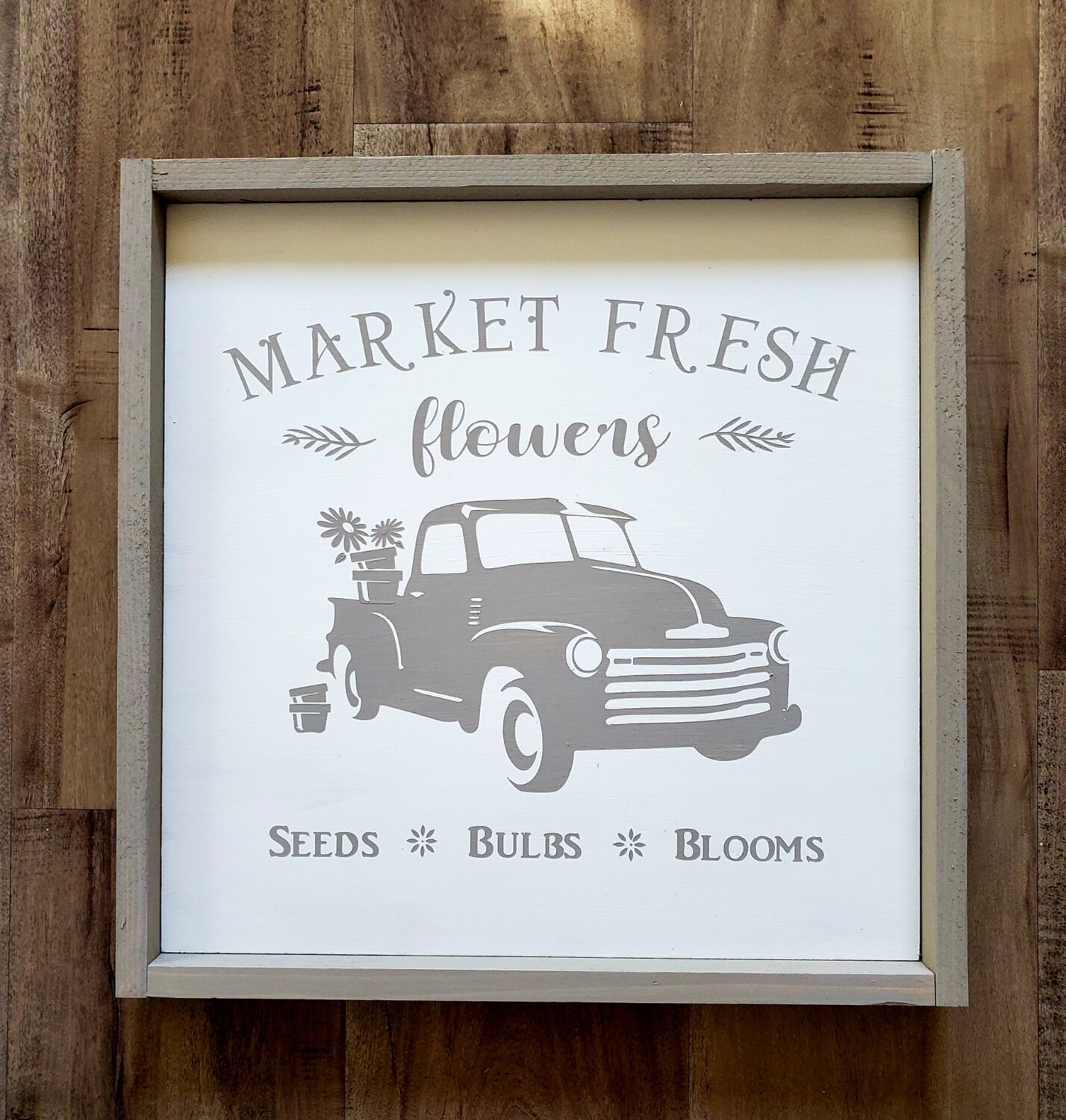 MARKET FRESH FLOWER TRUCK (14 x 14&quot;)