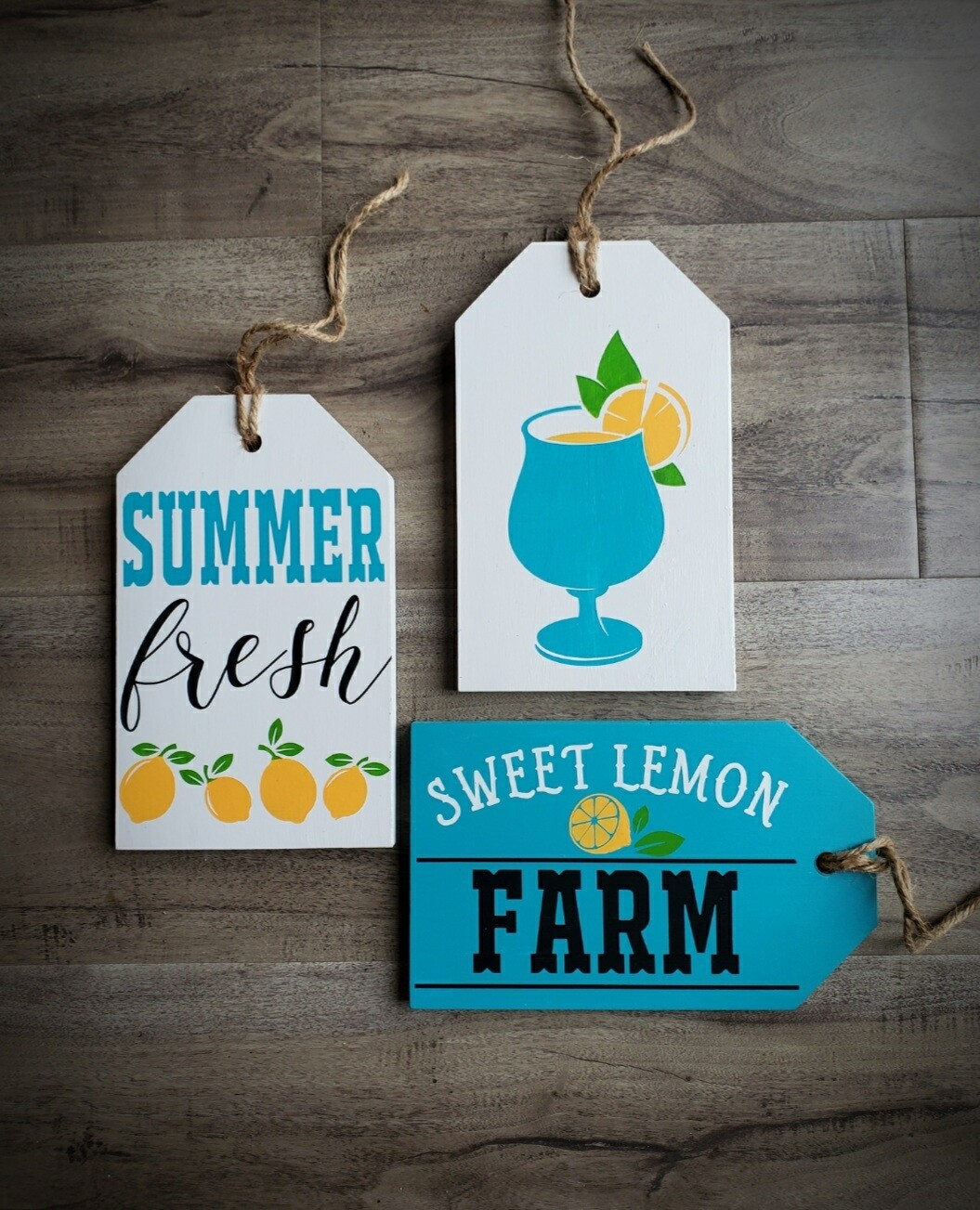 SET OF 3 SUMMER LEMON TAGS (3@ 5 x 7" ea)-**