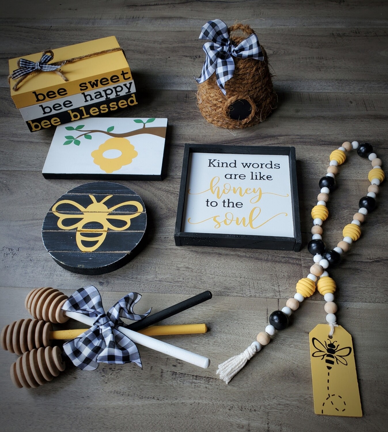 TIERED TRAY HONEY BEE SET (7 PCS) TRAY NOT INCL. **
