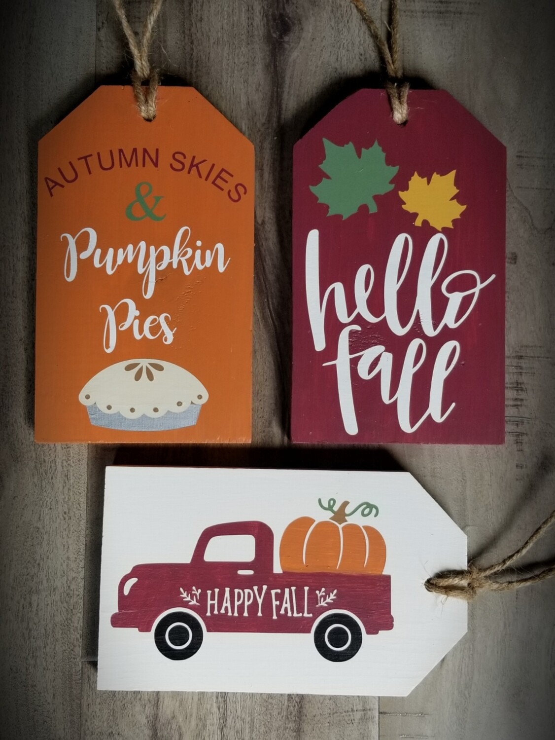 SET OF 3 FALL TAGS-**