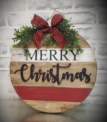 ROUND MERRY CHRISTMAS 3D (15&quot;)-**