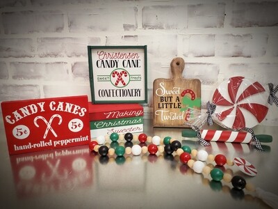 TIERED TRAY CANDY CANE SET (7 PCS)**