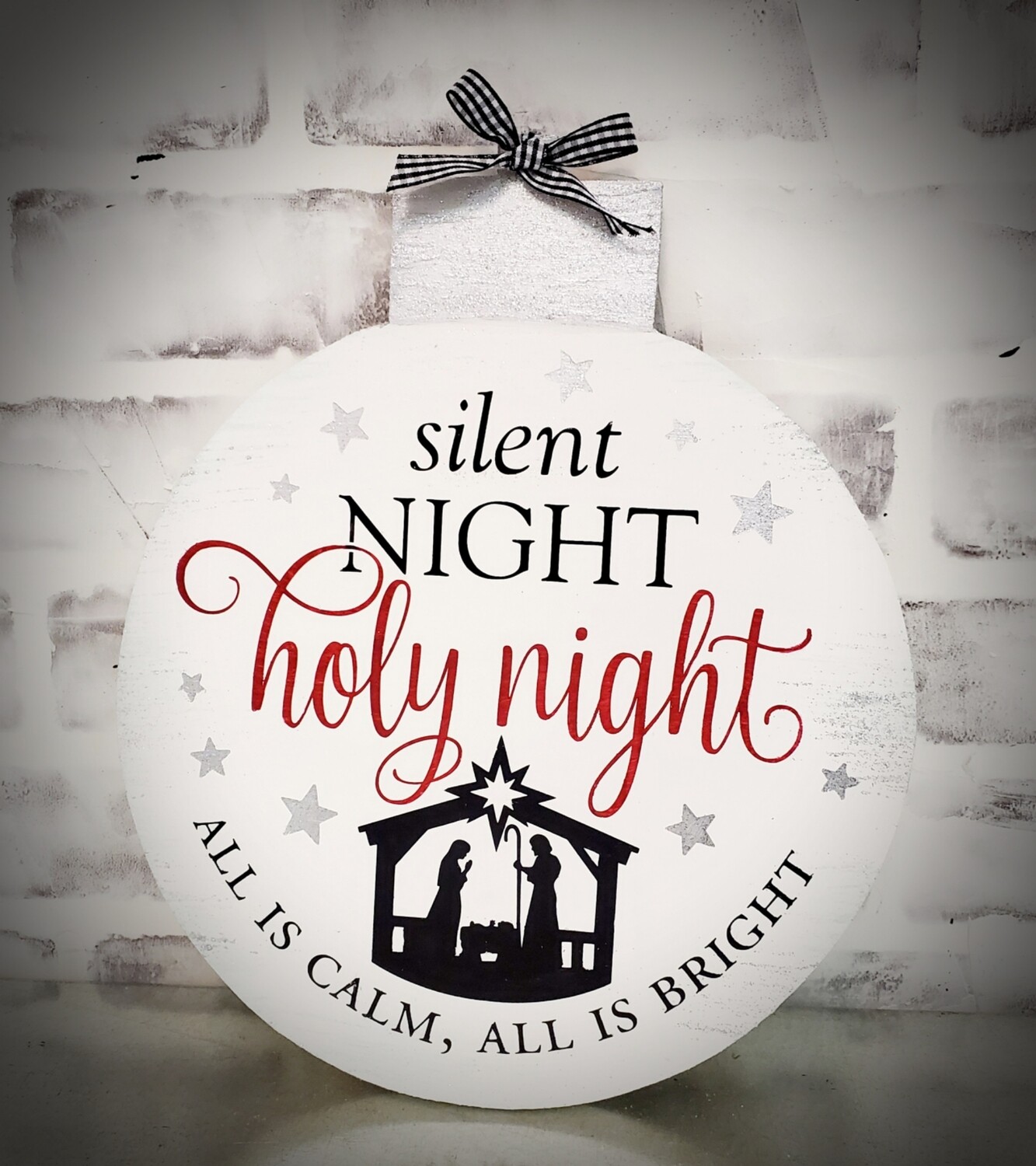 SILENT NIGHT ORNAMENT (12 X 12&quot;)-**