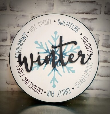 ROUND 3D WINTER SIGN (15")-*