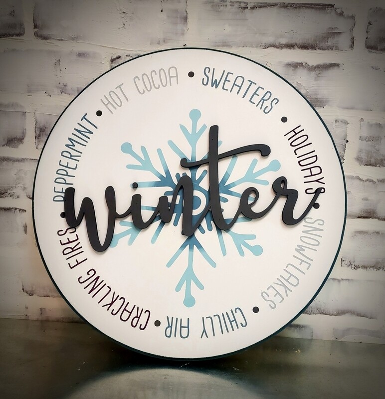 ROUND 3D WINTER SIGN (15")-*