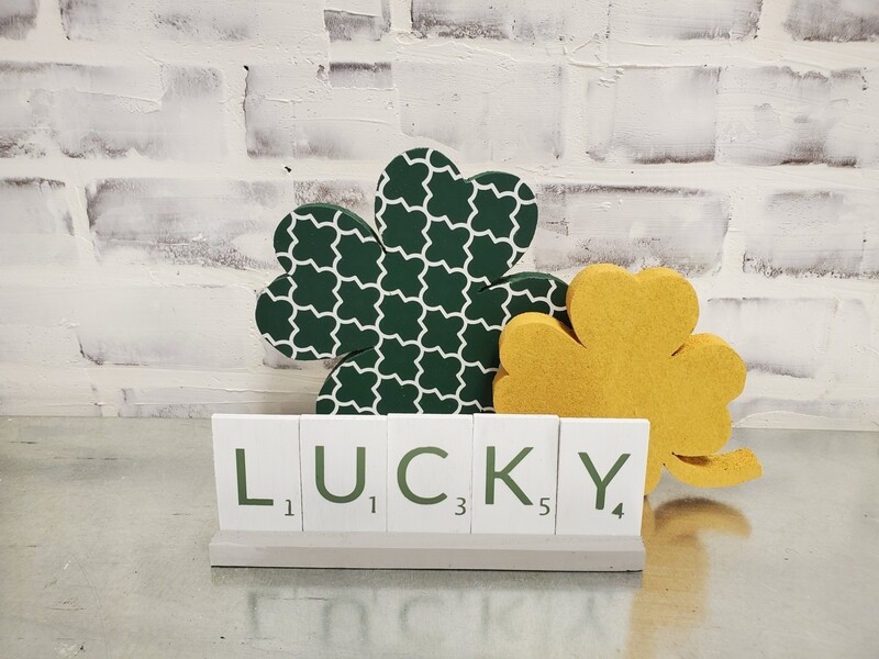 SHAMROCKS &amp; SCRABBLE SET (3 PIECES)-**