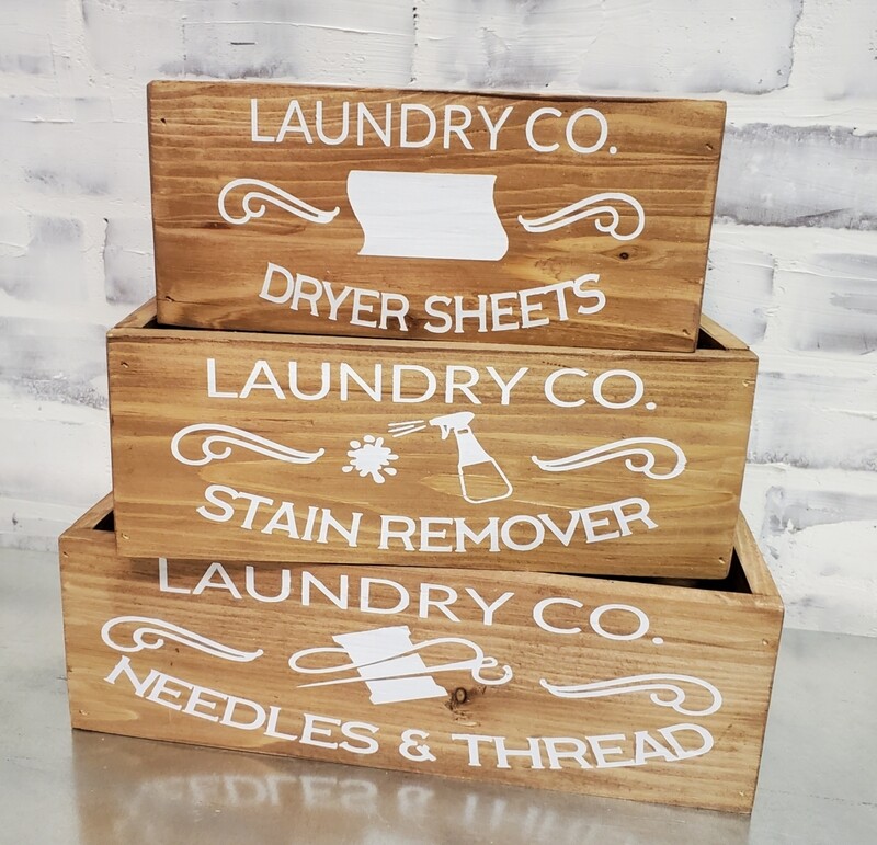VINTAGE LAUNDRY BOXES (SET OF 3)-*
