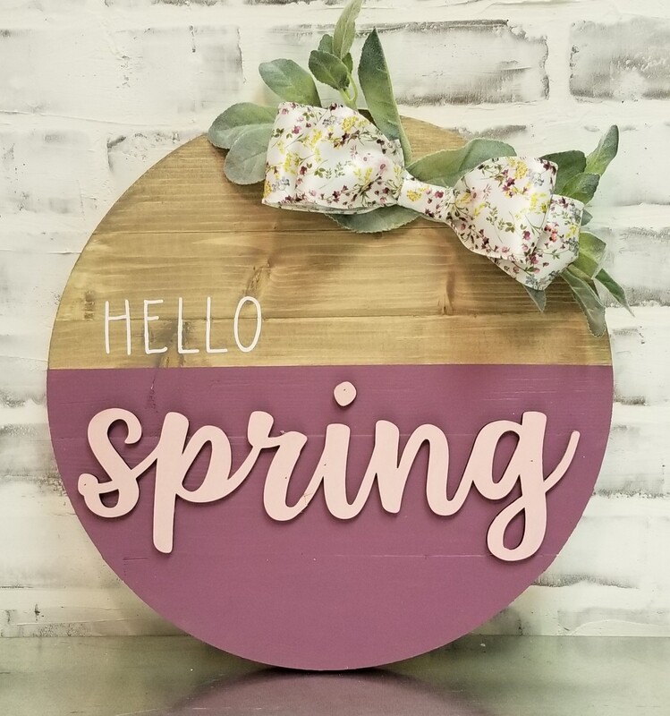 ROUND HELLO SPRING (15")-**