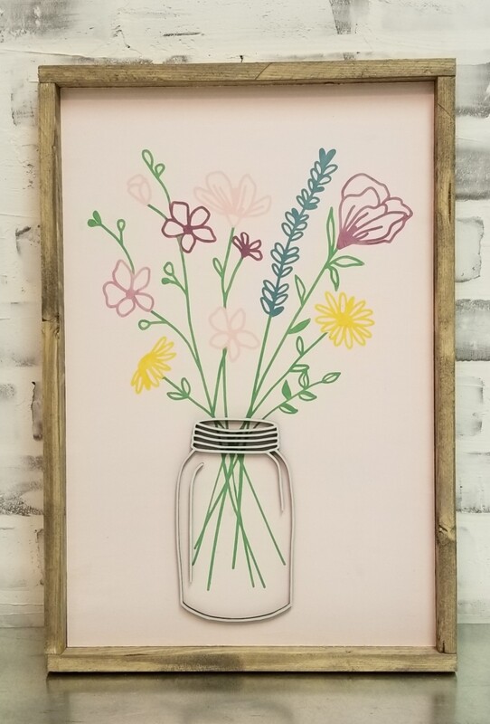 LASER JAR FULL OF FLOWERS (12" X 18" )-P*