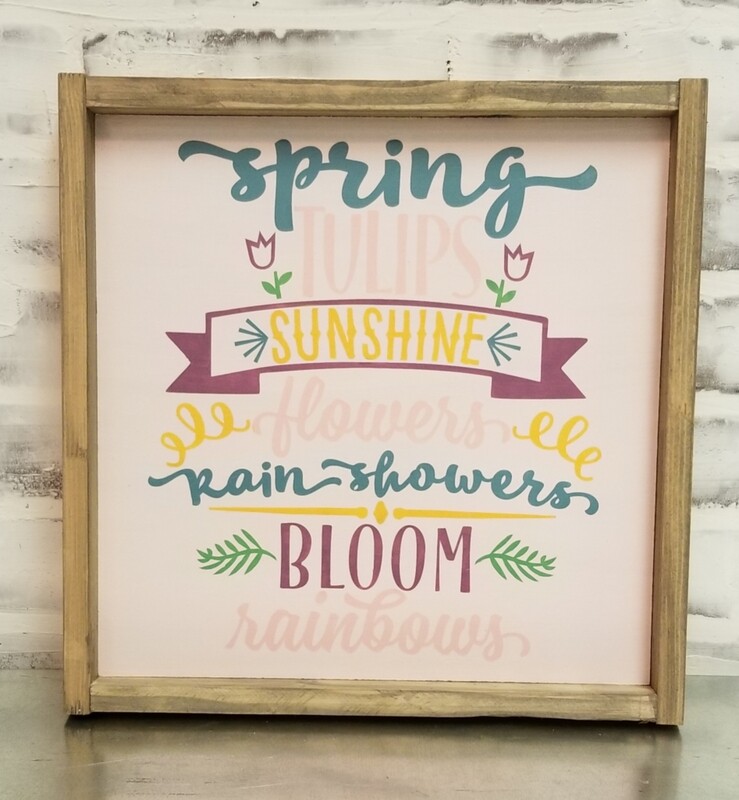 SPRING WORDS SIGN (12 X 12")