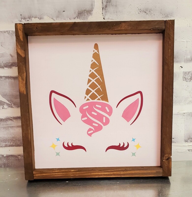 ICE CREAM UNICORN (8 X 8&quot;)