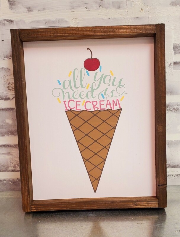 ALL YOU NEED IS ICE CREAM CONE (8 X 10&quot;)-P