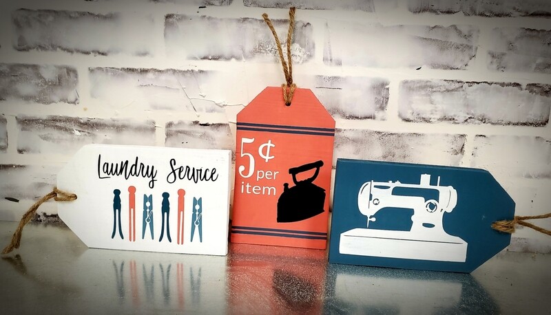 SET OF 3 LAUNDRY ROOM TAGS-**