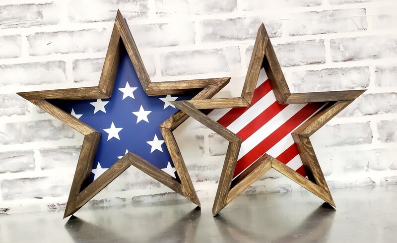 LARGE FRAMED STARS ( 15&quot;&amp; 14&quot;) *