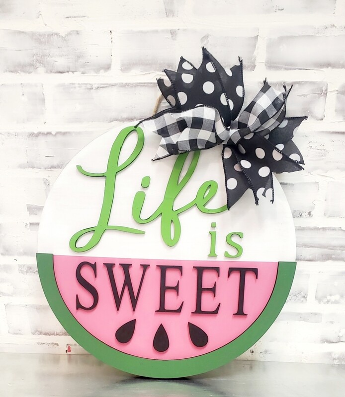 3D LIFE IS SWEET ROUND SIGN (15&quot;)-**
