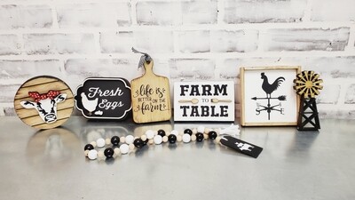 TIERED TRAY FARMHOUSE SET (7 PIECES)**