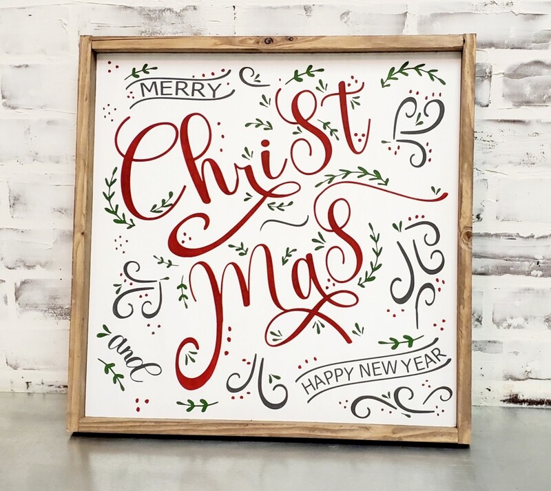 FANCY MERRY CHRISTMAS SIGN (17 X 17&quot;)