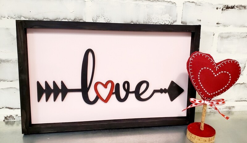 LASER LOVE ARROW SIGN (8 x 14")-L*