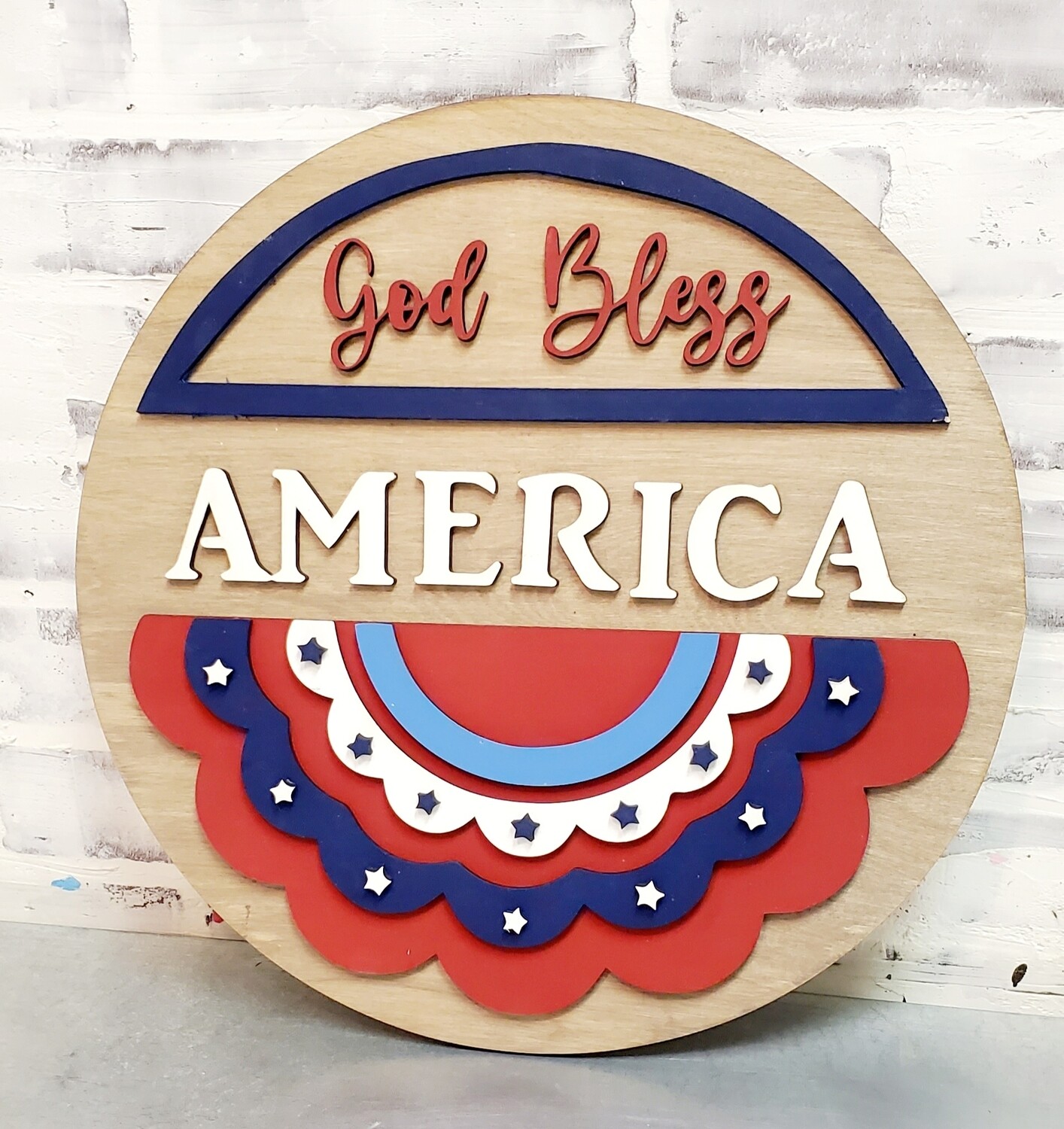 LASER ROUND GOD BLESS AMERICA (15&quot;)*